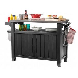 Masă multifuncțională pentru grătar de grădină Keter UNITY XL 270l grafit, 134 x 52 x 90 cm imagine