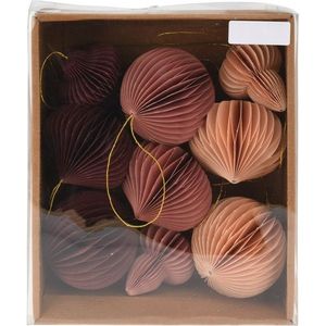 Set de ornamente din hârtie Ornaments roz, 8 cm, 9buc imagine
