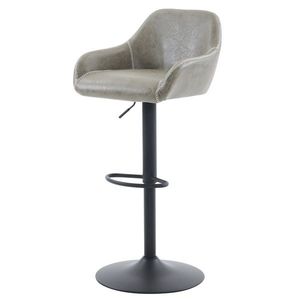 Scaun de bar din piele ecologică B-716 GREY3, gri, gri imagine