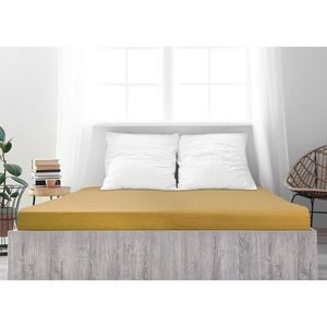 Cearșaf de pat 4Home jersey Ideal mustar , 100 x 200 cm, galben închis, 100 x 200 cm imagine
