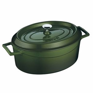 LAVA Metal Oală ovală din fontă verde, 4, 8 l, diametru 29 cm imagine