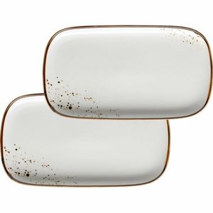 Mäser Set tavă din 2 piese Pintar Puncte maro alb25 x 14 x 2 cm, maro, S imagine