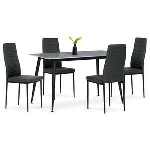 Set de masă Marble cu blat ceramic și 4 scaune, negru, negru imagine