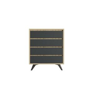 Comodă Suvera Oak and Anthracite, negru imagine