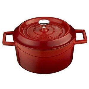 Lava Vas din fontă rotund 32 cm, roșu, 32 cm imagine