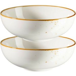 Mäser Set de 2 boluri Pintar Alb maro puncte 22 cm, maro imagine