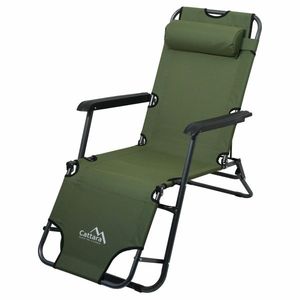 Șezlong pliabil Cattara 13516 Comfort , verde, 155x 61 cm imagine