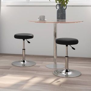 vidaXL Scaun de bar, negru, oțel cromat și piele ecologică imagine