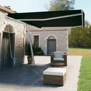 vidaXL Copertină autonomă retractabilă manual, antracit, 500x350 cm imagine