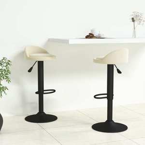 vidaXL Scaun de bar, crem, catifea imagine
