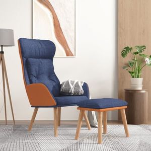 vidaXL Scaun de relaxare, albastru, material textil imagine