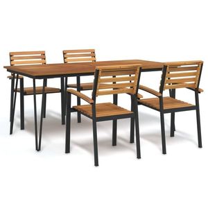 vidaXL Set mobilier de masă pentru grădină, 5 piese, lemn masiv acacia imagine