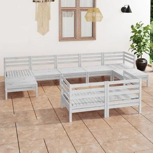 vidaXL Set mobilier de grădină, 9 piese, lemn masiv de pin imagine