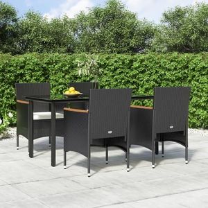 vidaXL Set de masă, 5 piese, negru imagine