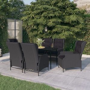 vidaXL Set mobilier pentru grădină, 7 piese, gri închis imagine