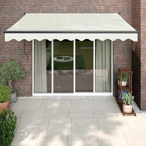 vidaXL Copertină retractabilă, crem, 3, 5x2, 5 m, textil și aluminiu imagine