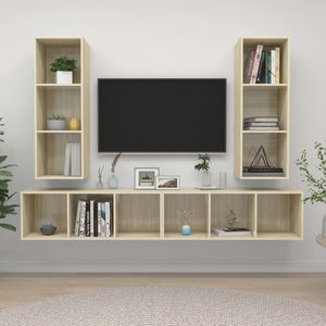 vidaXL Dulapuri TV suspendate 4 buc, stejar sonoma, lemn prelucrat imagine