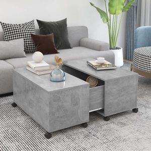 vidaXL Măsuță de cafea, gri beton , 75x75x38 cm, lemn prelucrat imagine
