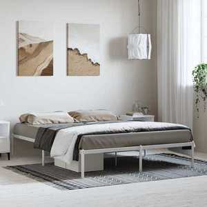 vidaXL Cadru pat metalic, alb, 150x200 cm imagine