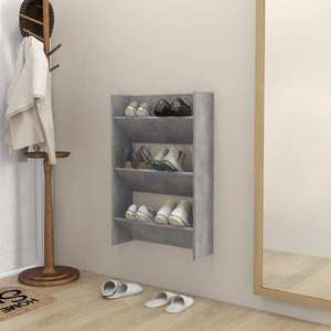 vidaXL Pantofar de perete, gri beton, 60x18x90 cm, PAL imagine