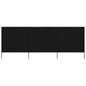 vidaXL Paravan anti-vânt cu 3 panouri, negru, 400 x 120 cm, textil imagine