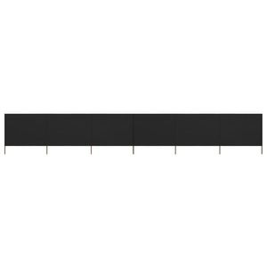 vidaXL Paravan anti-vânt cu 6 panouri, negru, 800 x 120 cm, textil imagine