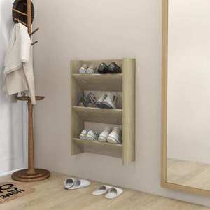 vidaXL Pantofar de perete, stejar sonoma, 60x18x90 cm, PAL imagine