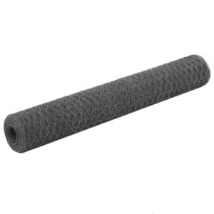 vidaXL Plasă de sârmă găini, gri, 25 x 1 m, oțel cu înveliș PVC imagine