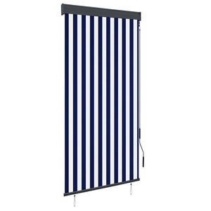 vidaXL Jaluzea tip rulou de exterior, albastru și alb, 100 x 250 cm imagine