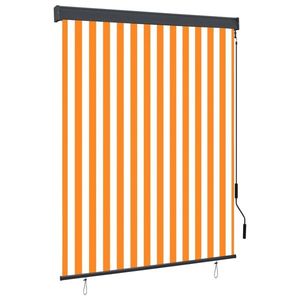 vidaXL Jaluzea tip rulou de exterior, alb și portocaliu, 140 x 250 cm imagine