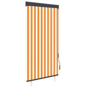 vidaXL Jaluzea tip rulou de exterior, alb și portocaliu, 100 x 250 cm imagine