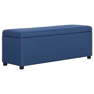 vidaXL Bancă cu compartiment de depozitare albastru, 116 cm, poliester imagine
