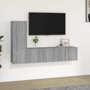 vidaXL Set dulap TV, 3 piese, gri sonoma, lemn prelucrat imagine
