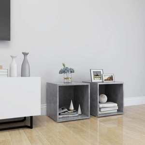 vidaXL Comode TV, 2 buc., gri beton, 37x35x37 cm, PAL imagine