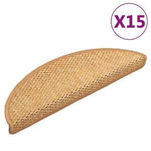 vidaXL Covorașe scări autoadezive 15 buc. sisal 56x17x3 aspect sisal imagine