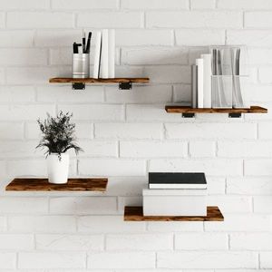 vidaXL Rafturi perete 4 buc. stejar fumuriu 40x30x1, 5 cm lemn compozit imagine