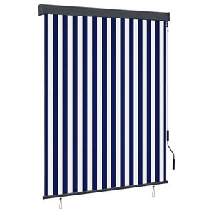 vidaXL Jaluzea tip rulou de exterior, albastru și alb, 140 x 250 cm imagine