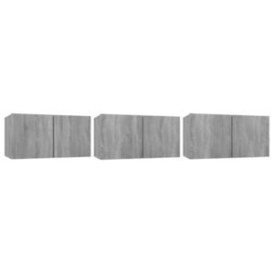 vidaXL Dulap TV suspendat gri sonoma 3 buc. 60x30x30 cm lemn prelucrat imagine