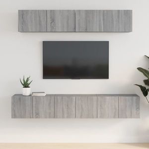 vidaXL Set dulapuri TV, 5 piese, gri sonoma, lemn prelucrat imagine