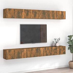 vidaXL Comode TV, 8 buc., stejar fumuriu, 60x30x30 cm, lemn prelucrat imagine