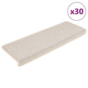 vidaXL Covorașe scări autoadezive, 30 buc., crem, 65x21x4 cm, sisal imagine