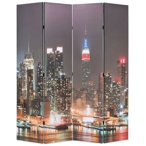 vidaXL Paravan cameră pliabil 160 x 170 cm, New York pe timp de noapte imagine