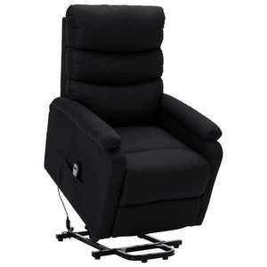 vidaXL Scaun de relaxare cu suport pentru picioare, negru, textil imagine