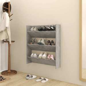 vidaXL Pantofar de perete, gri beton, 80x18x90 cm, PAL imagine