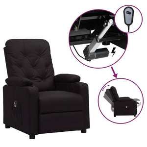 vidaXL Fotoliu rabatabil electric, negru, piele ecologică imagine