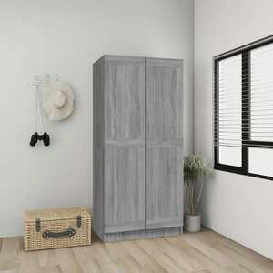 vidaXL Șifonier, gri sonoma, 82, 5x51, 5x180 cm, lemn prelucrat imagine