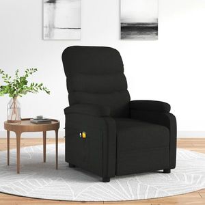 vidaXL Fotoliu de masaj electric rabatabil, negru, textil imagine