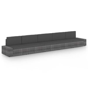 vidaXL Set mobilier de grădină cu perne, 5 piese, gri, poliratan imagine