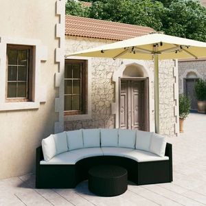 Set de gradina din poliratan, crem imagine