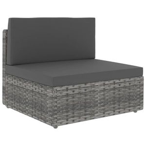 vidaXL Canapea de mijloc modulară, gri, poliratan imagine
